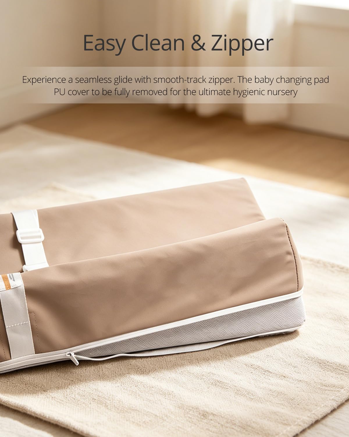 Waterproof Changing Pads Vegan Leather Wipeable Changing Table Pad