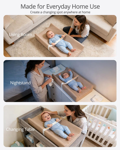 Waterproof Changing Pads Vegan Leather Wipeable Changing Table Pad