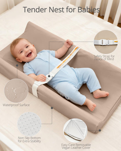 Waterproof Changing Pads Vegan Leather Wipeable Changing Table Pad
