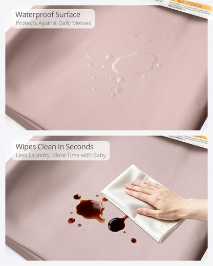 Waterproof Changing Pads Vegan Leather Wipeable Changing Table Pad