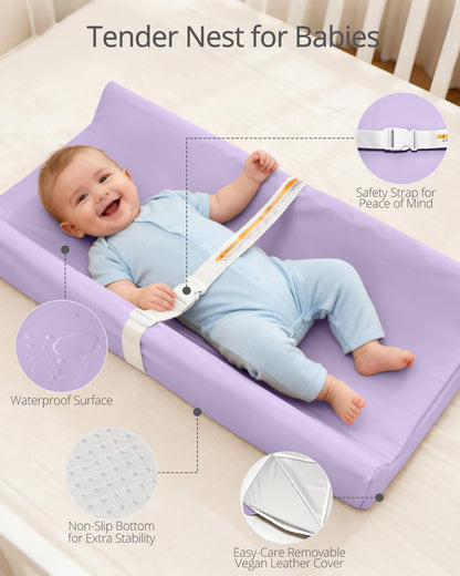 Waterproof Changing Pads Vegan Leather Wipeable Changing Table Pad