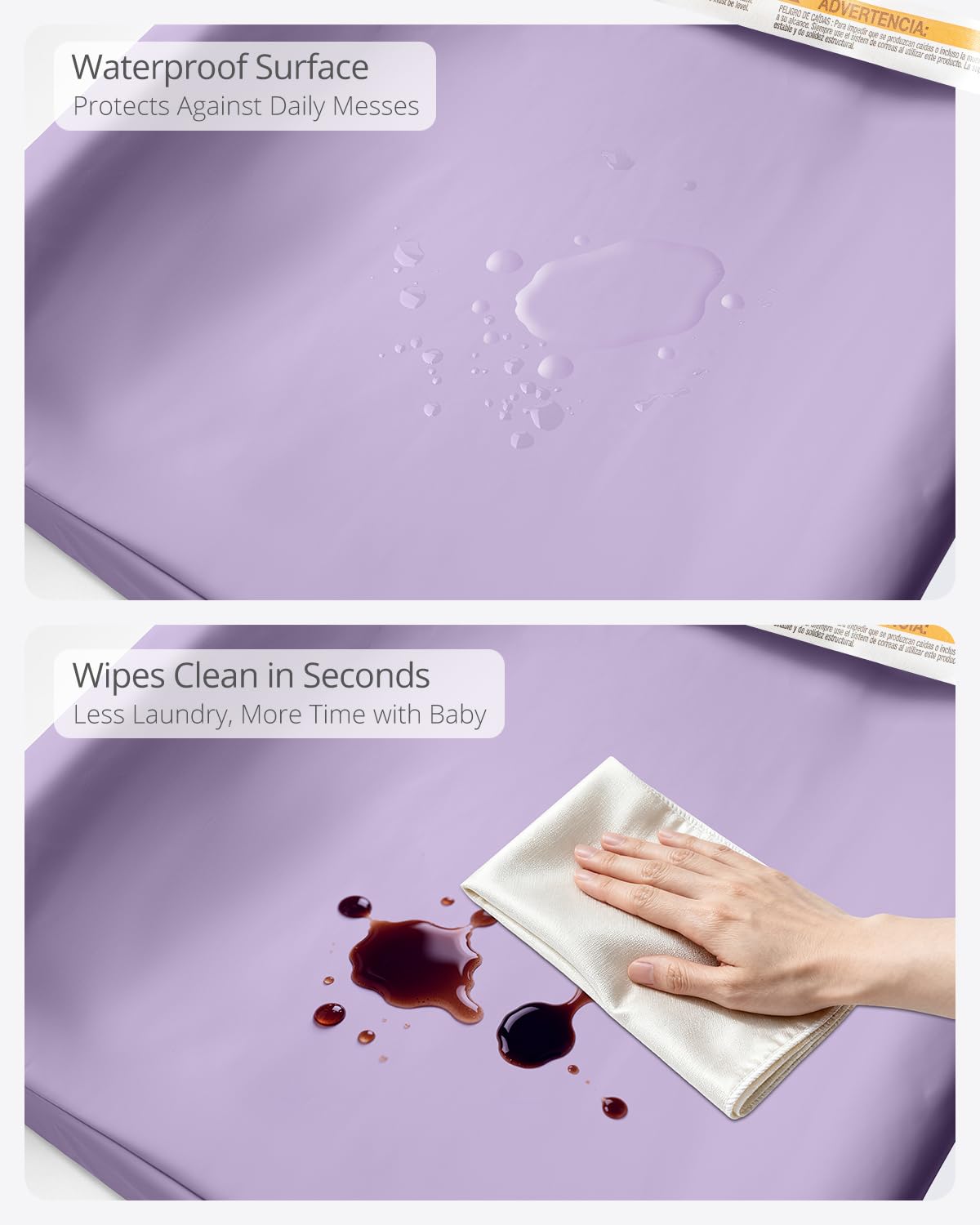 Waterproof Changing Pads Vegan Leather Wipeable Changing Table Pad