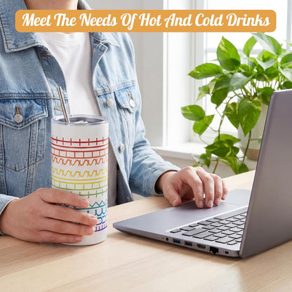 16 oz Funny Message Tumbler with Motivational Keychain Insulated Stainless Steel Coffee Travel Mug Cup with Lid and Straw White Elephant Gag Gift for Office Coworkers Besties (White)