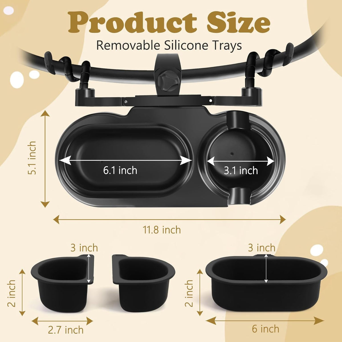 Universal Snack Tray for Mockingbird Nuna Bugaboo Uppababy Stroller Accessories, Stroller Bumper Bar Tray Attachment with Cup Snack Holder, Baby Toddler Kids Disneyland Travel Disney World Essentials