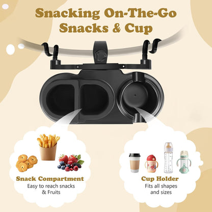 Universal Snack Tray for Mockingbird Nuna Bugaboo Uppababy Stroller Accessories, Stroller Bumper Bar Tray Attachment with Cup Snack Holder, Baby Toddler Kids Disneyland Travel Disney World Essentials