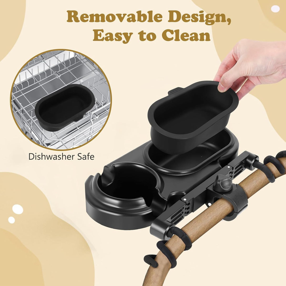 Universal Snack Tray for Mockingbird Nuna Bugaboo Uppababy Stroller Accessories, Stroller Bumper Bar Tray Attachment with Cup Snack Holder, Baby Toddler Kids Disneyland Travel Disney World Essentials