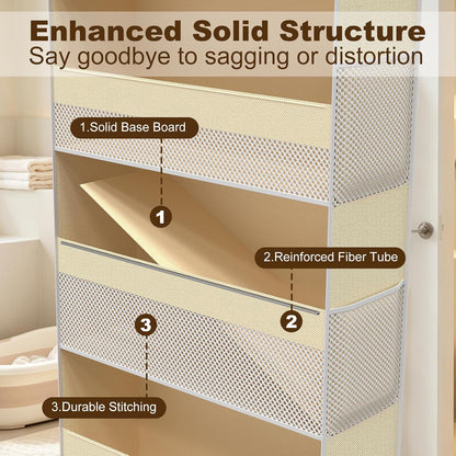 Over the Door Organizer, 6-Shelf Door Hanging Organizer with 13 Mesh Side Pockets, 55lbs Capacity Behind the Door Storage for Baby Nursery,Closet, Bathroom, Bedroom