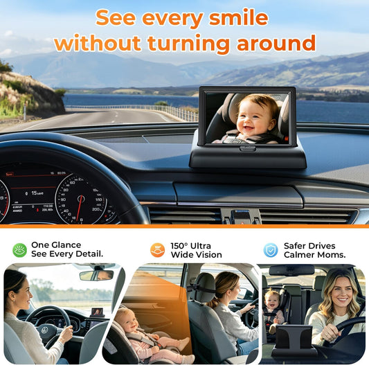 Baby Car Camera, Easy Install, 1080p Clear View, Reliable Design