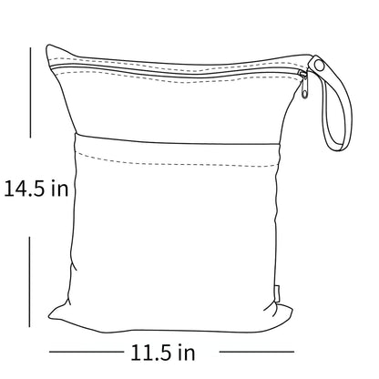 ALVA 2pcs Cloth Diaper Wet Dry Bags Waterproof Reusable with Two Zippered Pockets Travel Beach Pool Daycare Soiled Baby Items Yoga Gym Bag for Swimsuits or Wet Clothes 2LM05 - Colors B