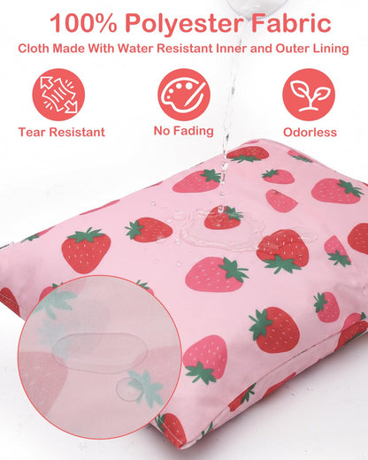 ALVA 2pcs Cloth Diaper Wet Dry Bags Waterproof Reusable with Two Zippered Pockets Travel Beach Pool Daycare Soiled Baby Items Yoga Gym Bag for Swimsuits or Wet Clothes 2LM05 - Colors B