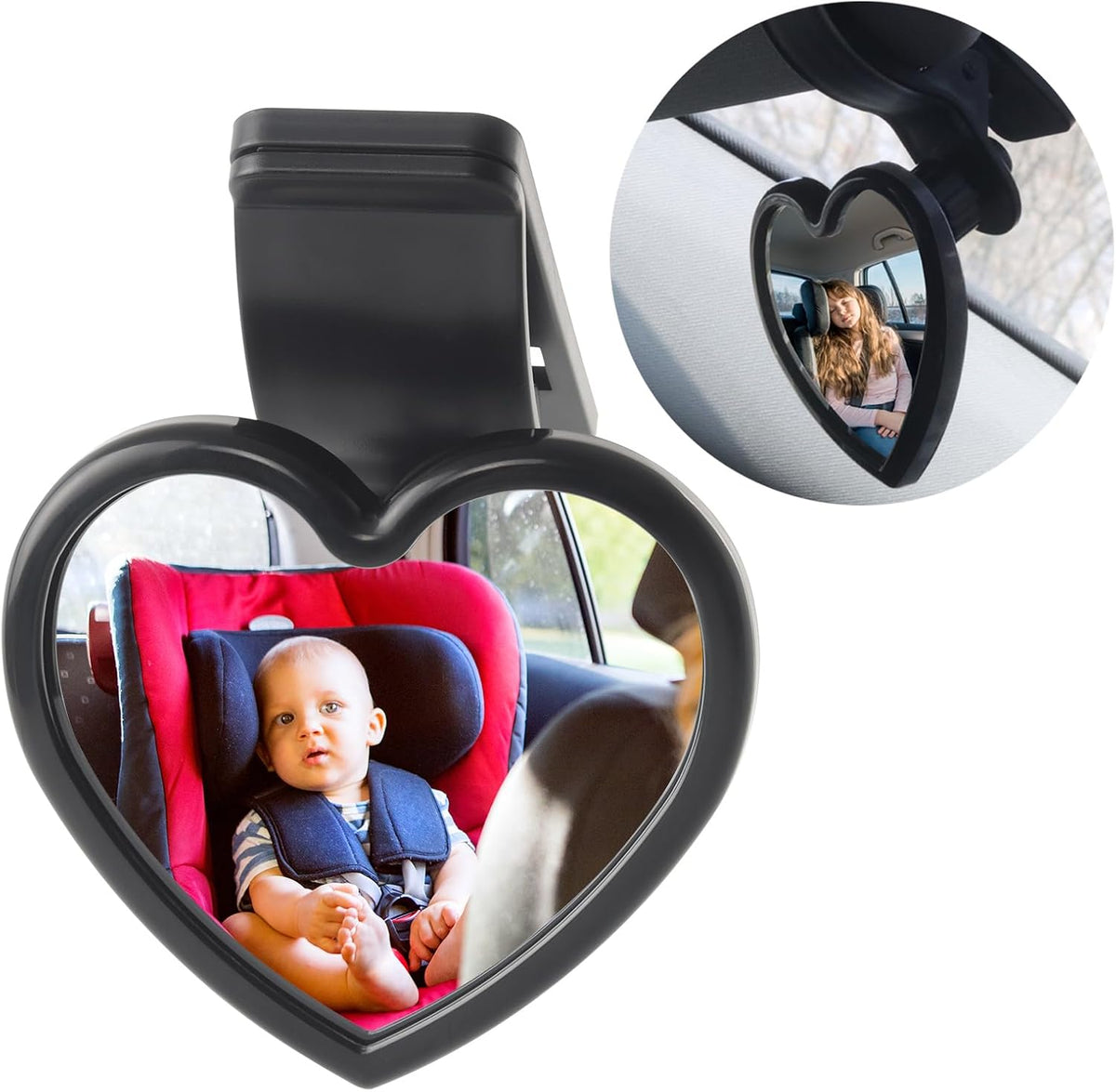 Baby Car Mirror Rear Facing,Convex Rear View Baby Mirrors for Cars,Automotive Interior 360 Degrees Adjustable Love Mirrors to See Kids,Babies,Infants and Newborn(Suction Cup Install)
