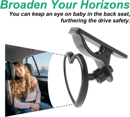 Baby Car Mirror Rear Facing,Convex Rear View Baby Mirrors for Cars,Automotive Interior 360 Degrees Adjustable Love Mirrors to See Kids,Babies,Infants and Newborn(Suction Cup Install)