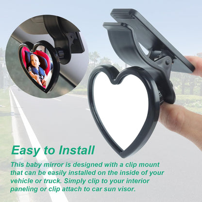 Baby Car Mirror Rear Facing,Convex Rear View Baby Mirrors for Cars,Automotive Interior 360 Degrees Adjustable Love Mirrors to See Kids,Babies,Infants and Newborn(Suction Cup Install)