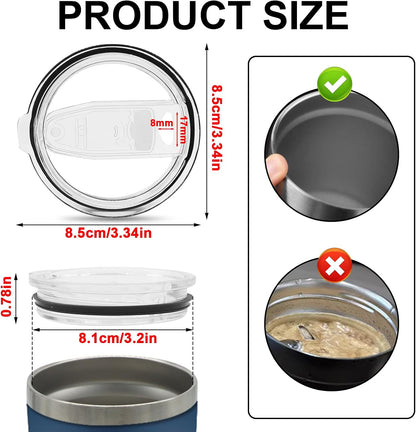 4 Pcs 20 oz Tumbler Lids Tumbler Replacement Lids Replacement Spill Proof Splash Resistant Slider for 3.2 Inch Cup Mouth Tumbler Cup (20 oz)