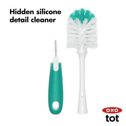 Bottle Brush with Nipple Cleaner and Stand - Sage
