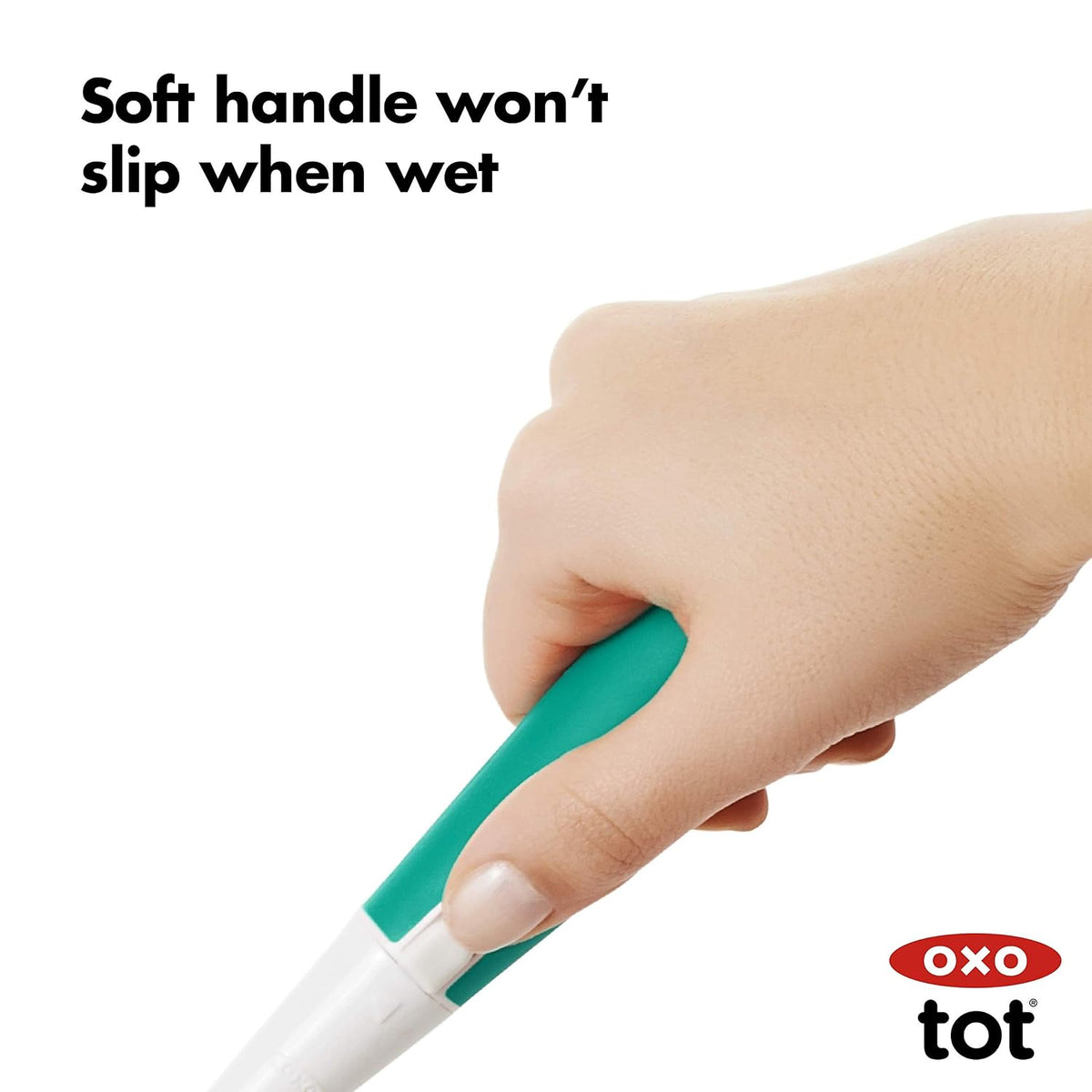 Bottle Brush with Nipple Cleaner and Stand - Sage