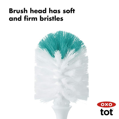 Bottle Brush with Nipple Cleaner and Stand - Sage