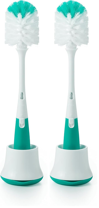 Bottle Brush with Nipple Cleaner and Stand - Sage