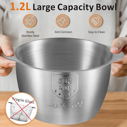 Cordless Food Processor, 5-Cup Stainless Steel Wireless Chopper w/ 2 Speeds