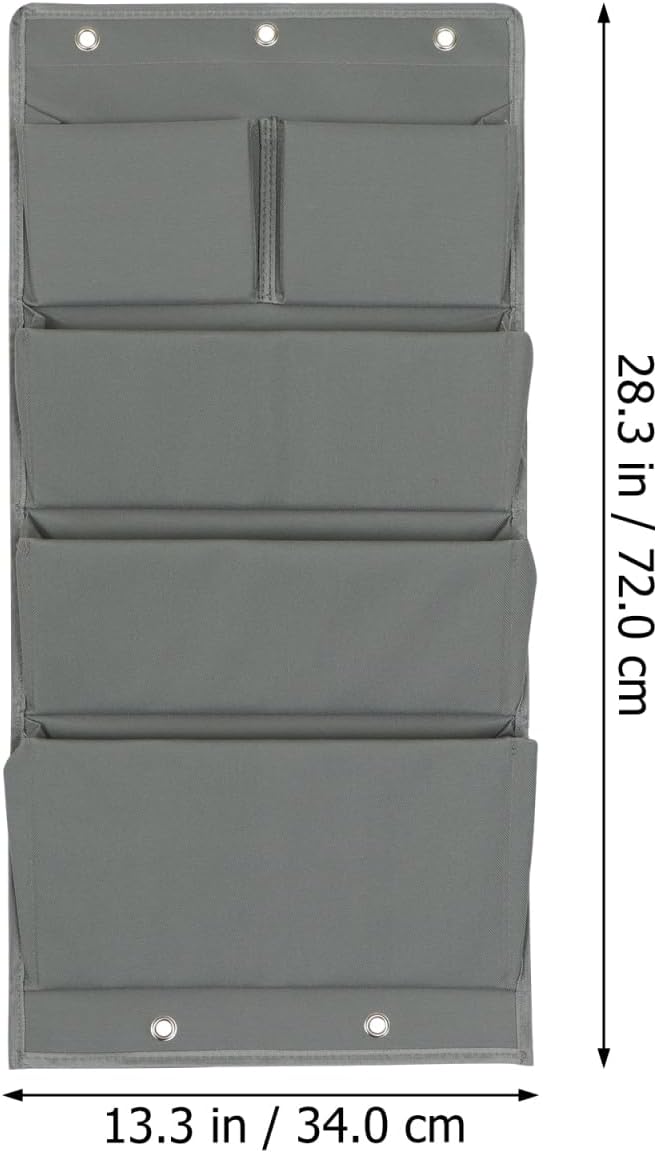 over Door Hanging Storage Bag Organizer with 5 Pockets Oxford Cloth Closet Door Organizer for Bedroom Dorm Home 28.34X13.38X2.75 Inches