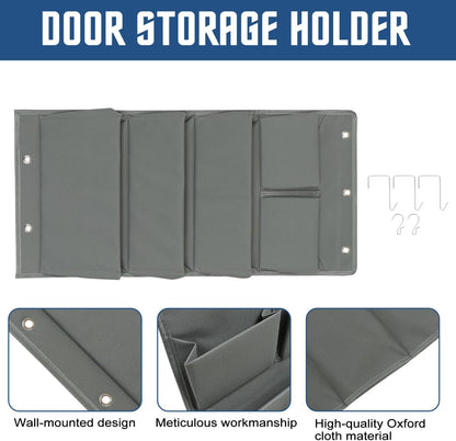 over Door Hanging Storage Bag Organizer with 5 Pockets Oxford Cloth Closet Door Organizer for Bedroom Dorm Home 28.34X13.38X2.75 Inches