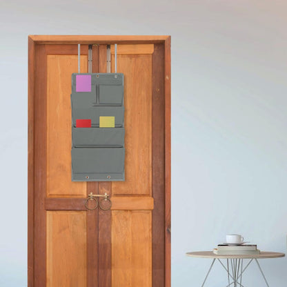 over Door Hanging Storage Bag Organizer with 5 Pockets Oxford Cloth Closet Door Organizer for Bedroom Dorm Home 28.34X13.38X2.75 Inches