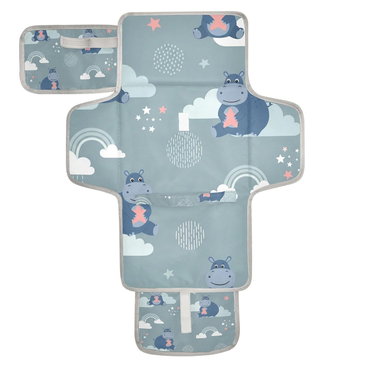 Cloud Hippos Design Portable Diaper Changing Pad Pram