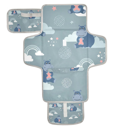 Cloud Hippos Design Portable Diaper Changing Pad Pram