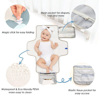 Cloud Hippos Design Portable Diaper Changing Pad Pram