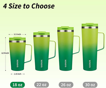 26oz Insulated Tumbler with Handle, Lid & Straw, Stainless Steel | Double Wall Vacuum Insulated Coffee Travel Mug - Keeps Cold & Hot, BPA Free, Cupholder Fit for Office, Gym & Travel