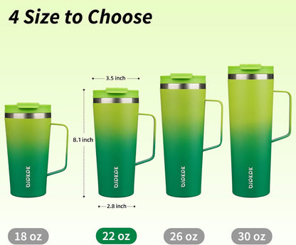 26oz Insulated Tumbler with Handle, Lid & Straw, Stainless Steel | Double Wall Vacuum Insulated Coffee Travel Mug - Keeps Cold & Hot, BPA Free, Cupholder Fit for Office, Gym & Travel