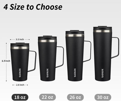 26oz Insulated Tumbler with Handle, Lid & Straw, Stainless Steel | Double Wall Vacuum Insulated Coffee Travel Mug - Keeps Cold & Hot, BPA Free, Cupholder Fit for Office, Gym & Travel