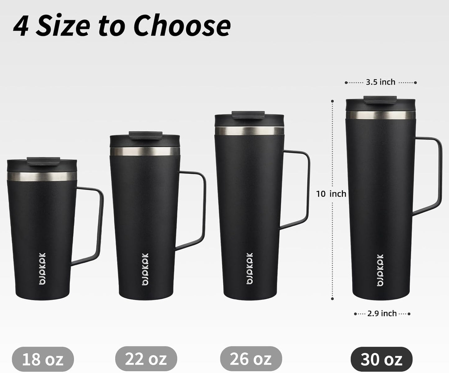 26oz Insulated Tumbler with Handle, Lid & Straw, Stainless Steel | Double Wall Vacuum Insulated Coffee Travel Mug - Keeps Cold & Hot, BPA Free, Cupholder Fit for Office, Gym & Travel