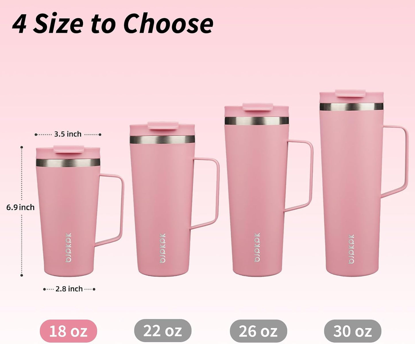 26oz Insulated Tumbler with Handle, Lid & Straw, Stainless Steel | Double Wall Vacuum Insulated Coffee Travel Mug - Keeps Cold & Hot, BPA Free, Cupholder Fit for Office, Gym & Travel