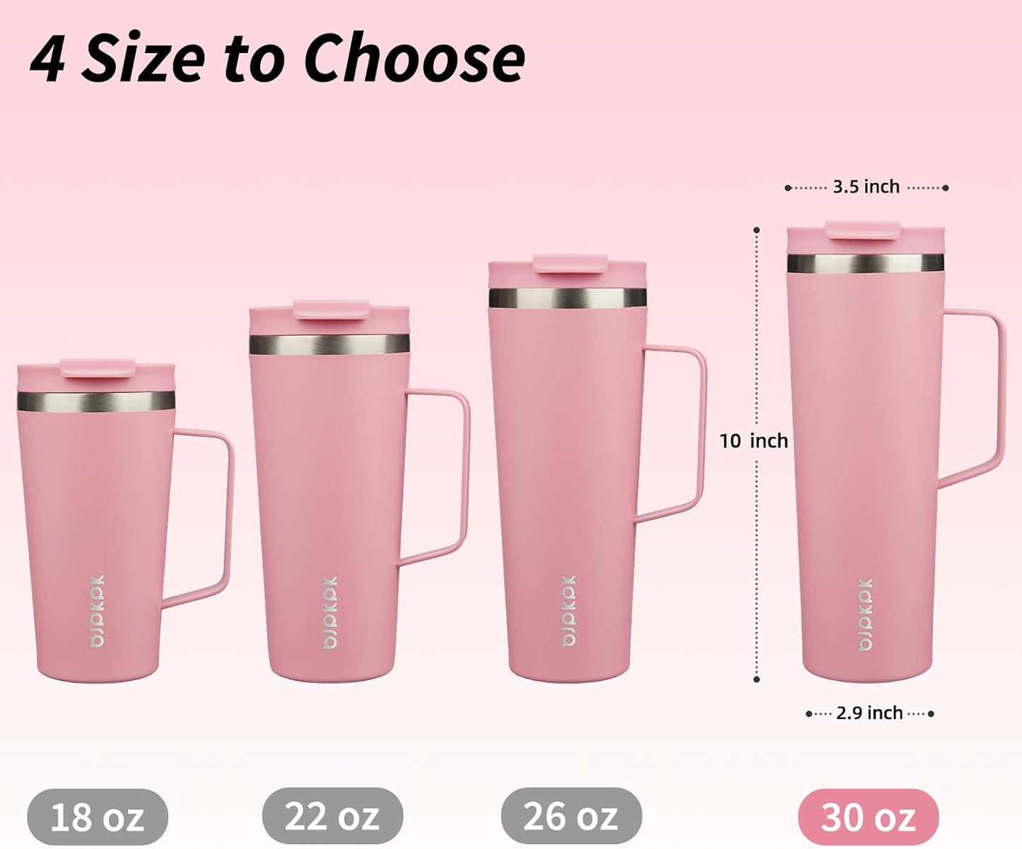 26oz Insulated Tumbler with Handle, Lid & Straw, Stainless Steel | Double Wall Vacuum Insulated Coffee Travel Mug - Keeps Cold & Hot, BPA Free, Cupholder Fit for Office, Gym & Travel