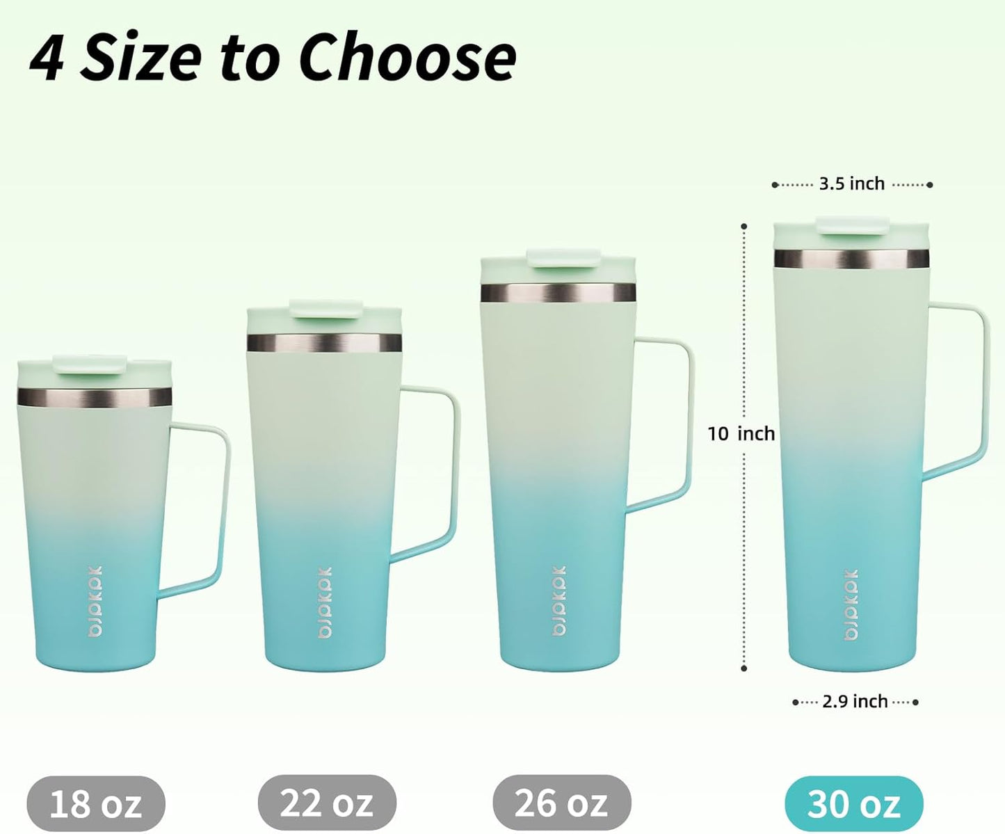 26oz Insulated Tumbler with Handle, Lid & Straw, Stainless Steel | Double Wall Vacuum Insulated Coffee Travel Mug - Keeps Cold & Hot, BPA Free, Cupholder Fit for Office, Gym & Travel