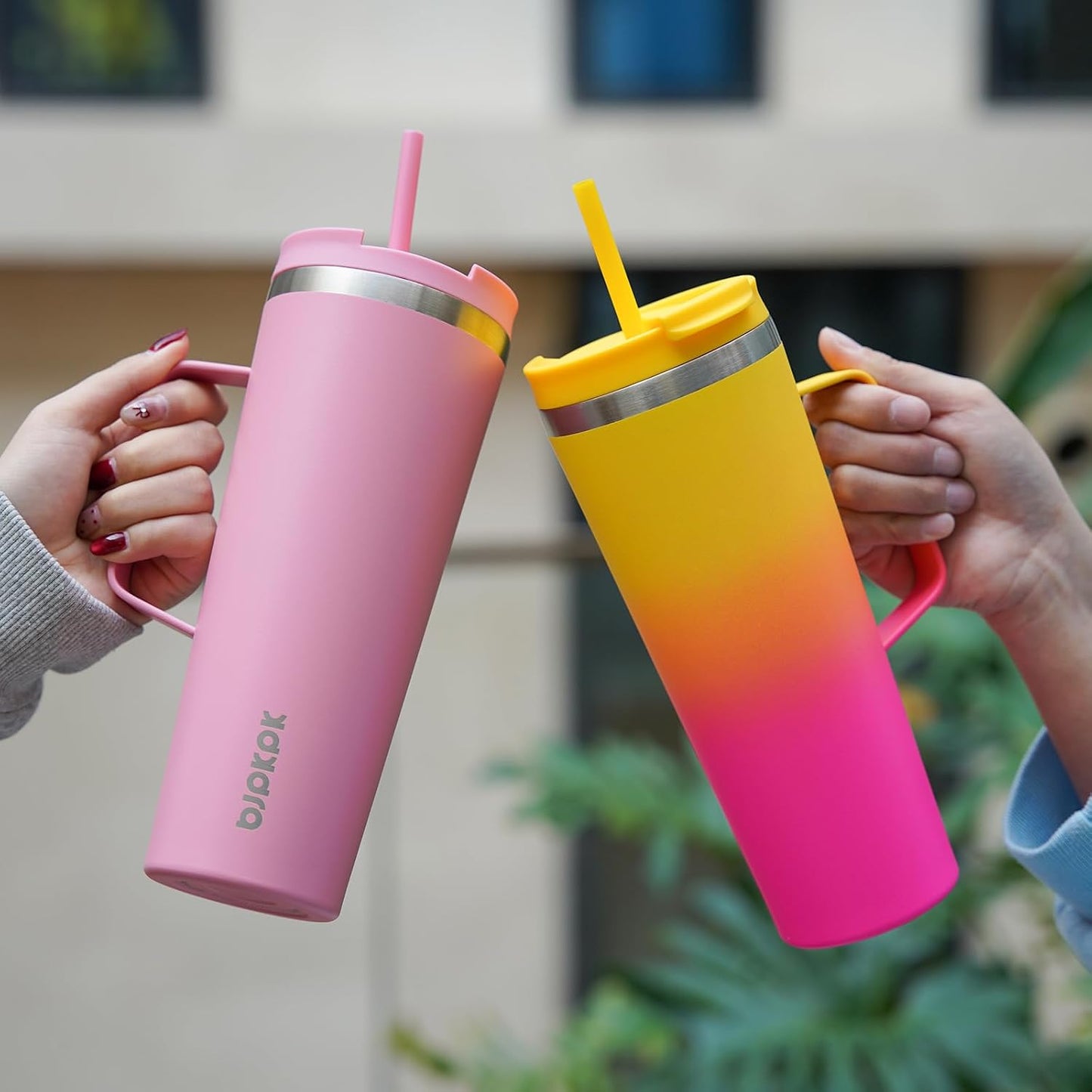 26oz Insulated Tumbler with Handle, Lid & Straw, Stainless Steel | Double Wall Vacuum Insulated Coffee Travel Mug - Keeps Cold & Hot, BPA Free, Cupholder Fit for Office, Gym & Travel