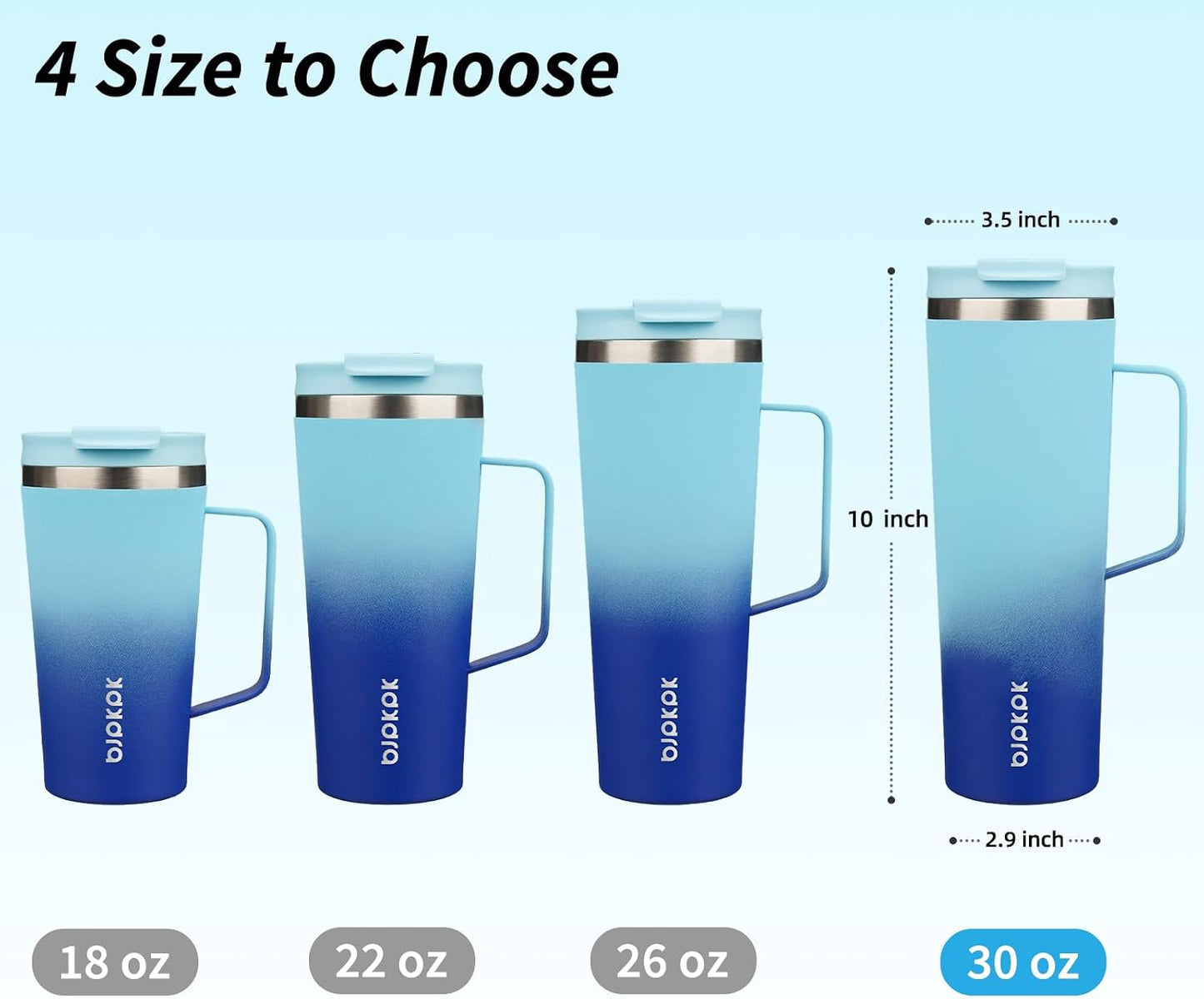 26oz Insulated Tumbler with Handle, Lid & Straw, Stainless Steel | Double Wall Vacuum Insulated Coffee Travel Mug - Keeps Cold & Hot, BPA Free, Cupholder Fit for Office, Gym & Travel