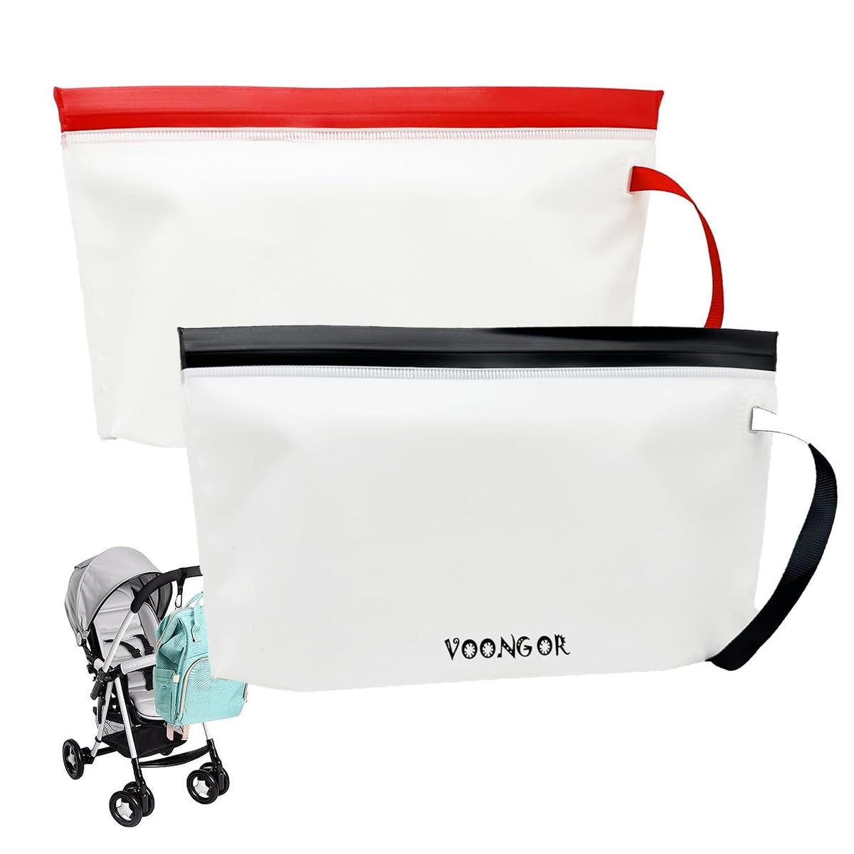 Baby Portable Wipe Dispenser, Reusable & Refillable Wet Wipe Pouch with Wrist Straps, Travel Wipes Holder & Case, Lightweight Flushable Diaper Wipes Container (Heart Pattern)