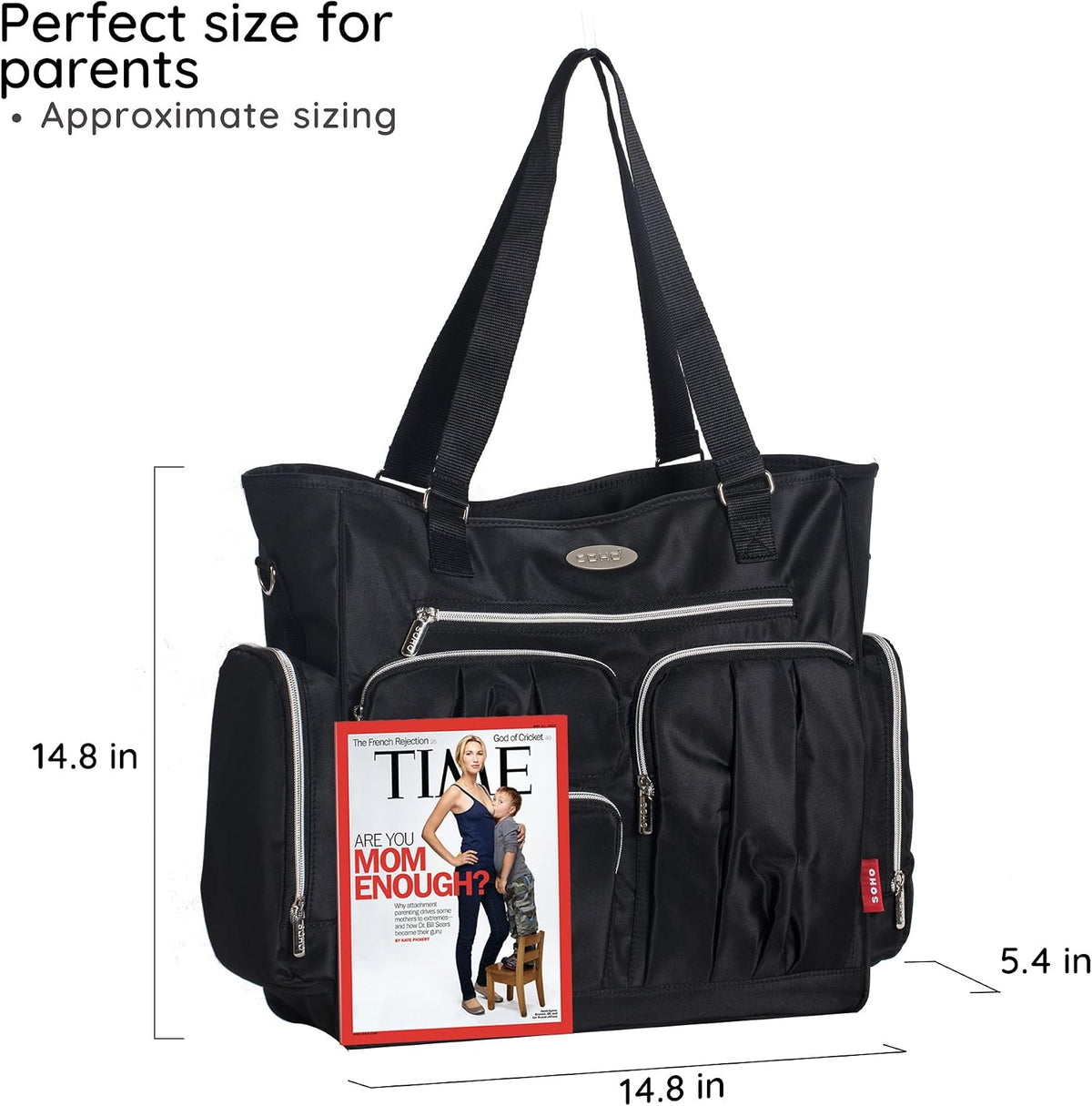 SoHo Times Square Diaper Bag Tote 8Pc Set