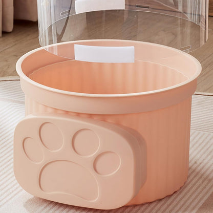 Plush Toy Storage Bucket Doll Toy Organizer Box with Lid for Stuffed Animals Clothes Books Kids Room Clear Transparent Large Size (Small Size)