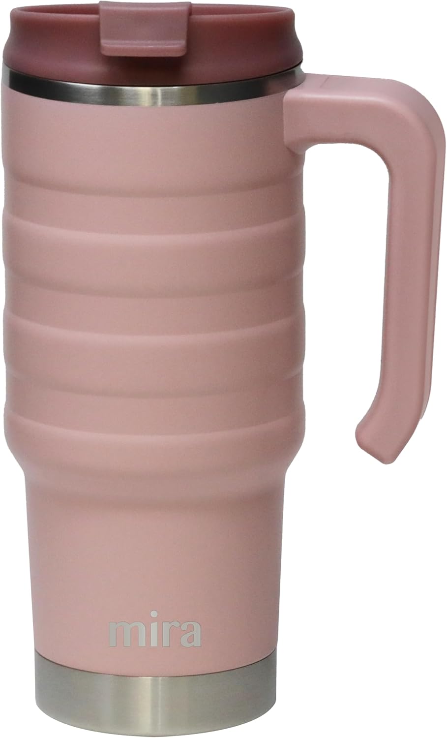 24 oz Insulated Travel Mug - Stainless Steel Coffee Cup with Spill-Proof Flip Lid & Handle - Hot/Cold Car Tumbler - Punch