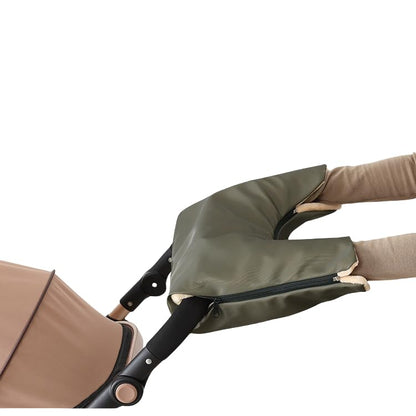 Winter Stroller Hand Muff, Waterproof Fleece Lined Pushchair Hand Warmer with 3-Side Zipper, Windproof Rainproof Pram Gloves, Universal Fit for One-Bar Handle Baby Stroller Parent Accessory