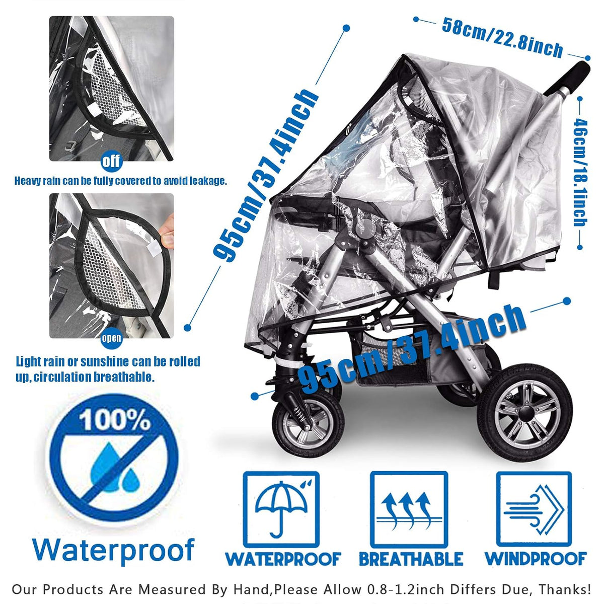 Stroller Rain Cover,Universal Stroller Accessory,Baby Travel Weather Shield