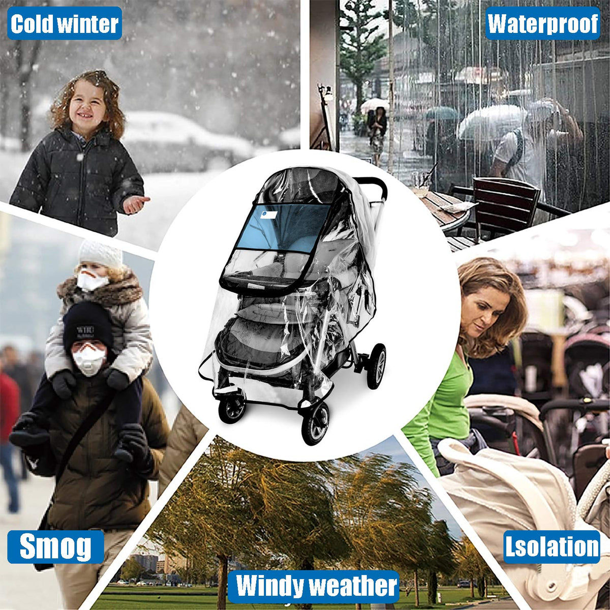 Stroller Rain Cover,Universal Stroller Accessory,Baby Travel Weather Shield