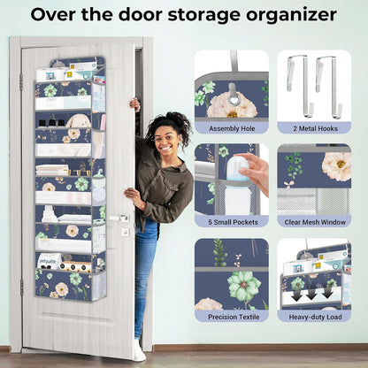 Over the Door Organizer Diaper Toy Nursery Hanging Shelf, Flower