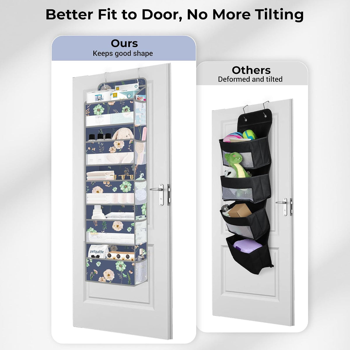 Over the Door Organizer Diaper Toy Nursery Hanging Shelf, Flower