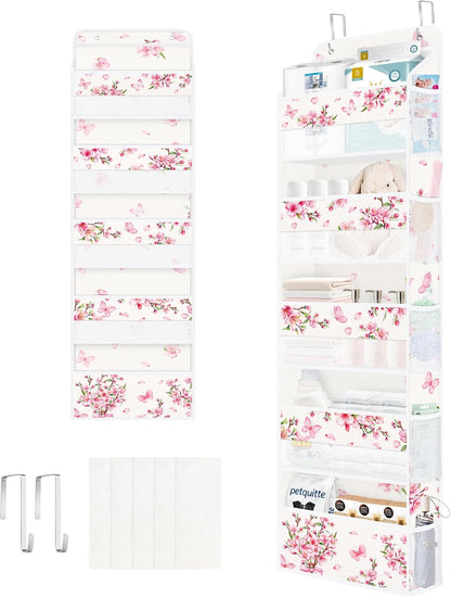 Over the Door Organizer Diaper Toy Nursery Hanging Shelf, Flower