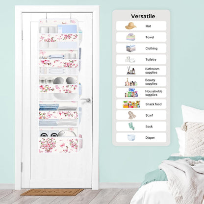 Over the Door Organizer Diaper Toy Nursery Hanging Shelf, Flower