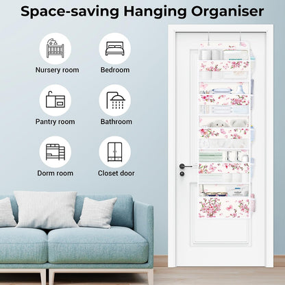 Over the Door Organizer Diaper Toy Nursery Hanging Shelf, Flower